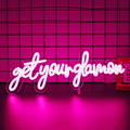 Get Your Glam On Neon Sign, Neon Signs for Wall Decor Neon Pink LED Signs Room Neon Light Up Signs Home Decor for Bedroom Club Party Bar Shop USB Operated