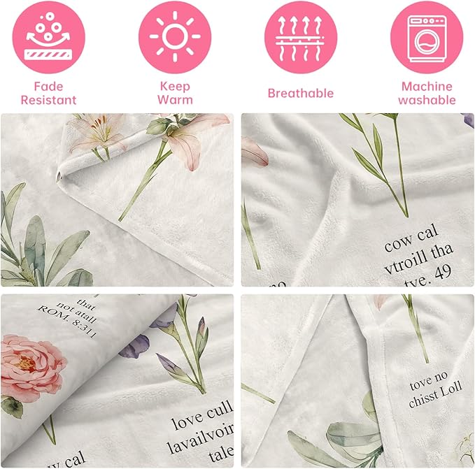 Christian Gifts for Women Faith, Inspirational/Religious/Spiritual Gifts for Adults, Soft Throw Blankets for Women/Men, Personalized Blankets for Adults 50"x 60"