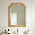 Wood Framed Bathroom Mirror for Wall, 20X30 Inch Rustic Wood Frame Wall Mirrors Decorative for Living Room, Vanity, Bedroom, Entryway and Farmhouse, Tempered Glass, Shatterproof