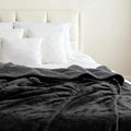 Genteele Sherpa Throw Blanket Super Soft Reversible Ultra Luxurious Plush Blanket, 90 x 90 inches, Black/Gray