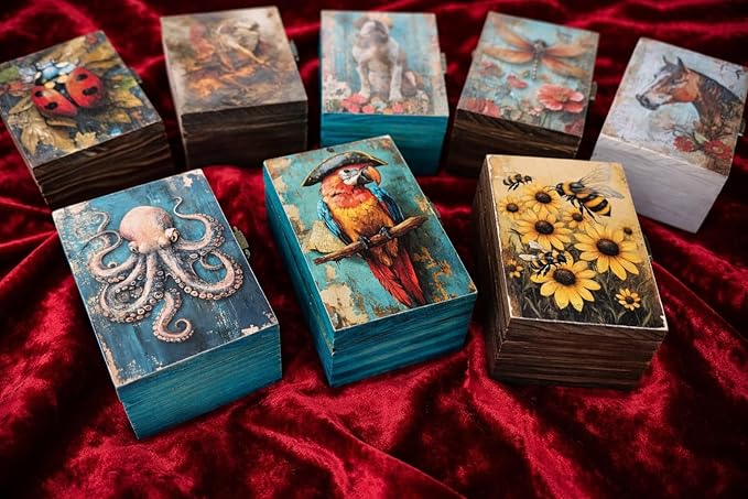 RK Collections Trinket Boxes Small Jewelry Keepsake Box (Captain Macaw Parrot)