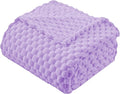 Super Soft Fleece Twin Blanket 50x70 Inches for Couch, Premium Silky with 3D Imitation Turtle Shell Jacquard Decorative Blankets, Lightweight and Cozy for Sofa.Lavender-1