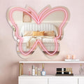 Anime Butterfly Mirror with Light Neon Signs for Locker Room Living Room Girl's Bedroom, Cute Acrylic Mirror with Dimmable for Girl Gifts, Wall Mirror