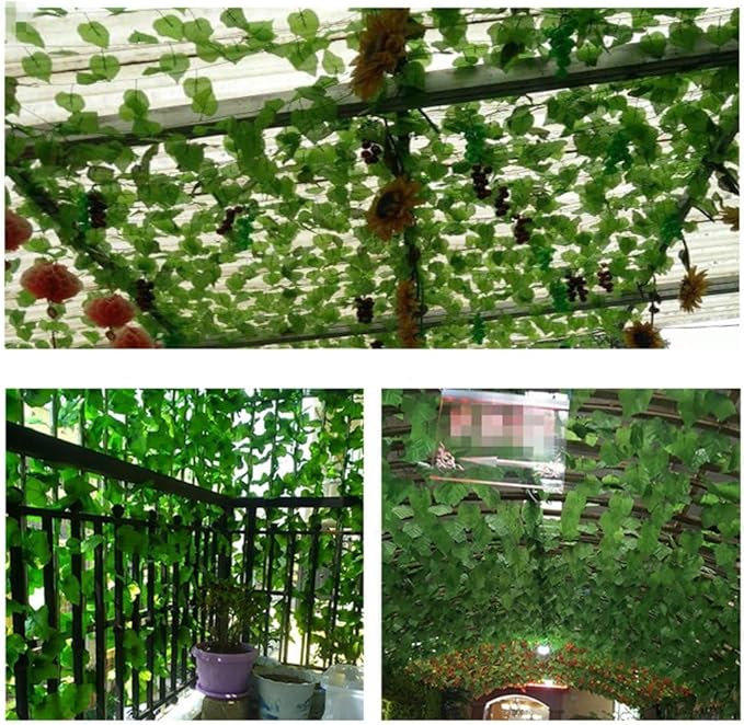 40 Ft Realistic Artificial Ivy Garland - UV Resistant Fake Hanging Vines for Indoor/Outdoor Wedding, Wall, Party, Garden Decor - Pack of 5