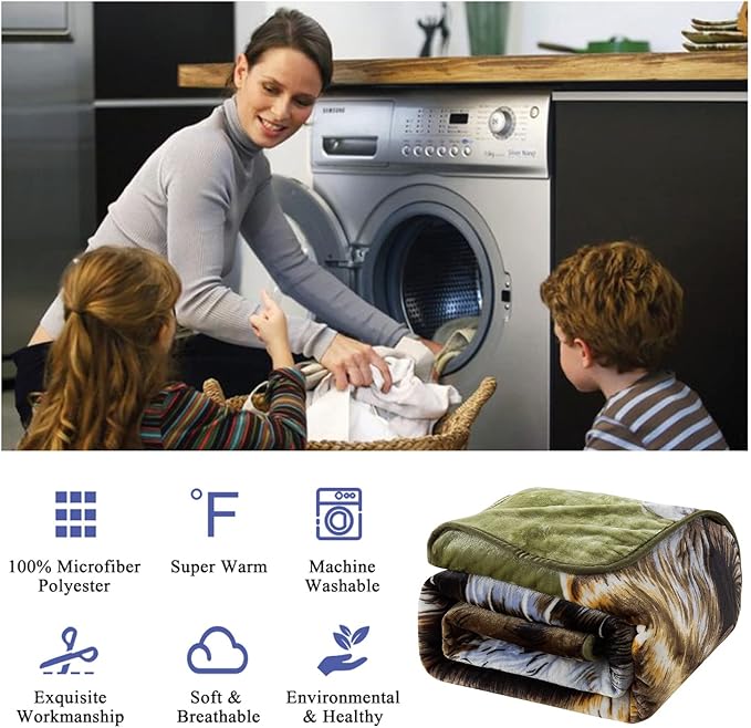 JYK Plush Fleece Blanket Queen Size 91" x 75", 3.7LBs 1 Ply Soft Korean Mink Warm Lightweight Bed Blanket for Autumn Winter