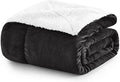 MOONLIGHT20015 Sherpa Blankets Queen Size - (Black, 90X90 Inches) Fuzzy, Soft and Wool/Fleece Blanket for Bed, Fluffy Blankets for Winter, Camping and Travel