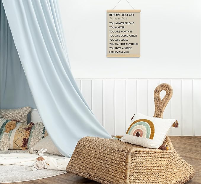 Mental Health Positive Affirmations Inspirational Wall Art Decor, Therapist Calming Teacher Nurse Wall Art for Office, Door Decor for Office Classroom Kids Teen Room Playroom, Wood Posters 12x16 In