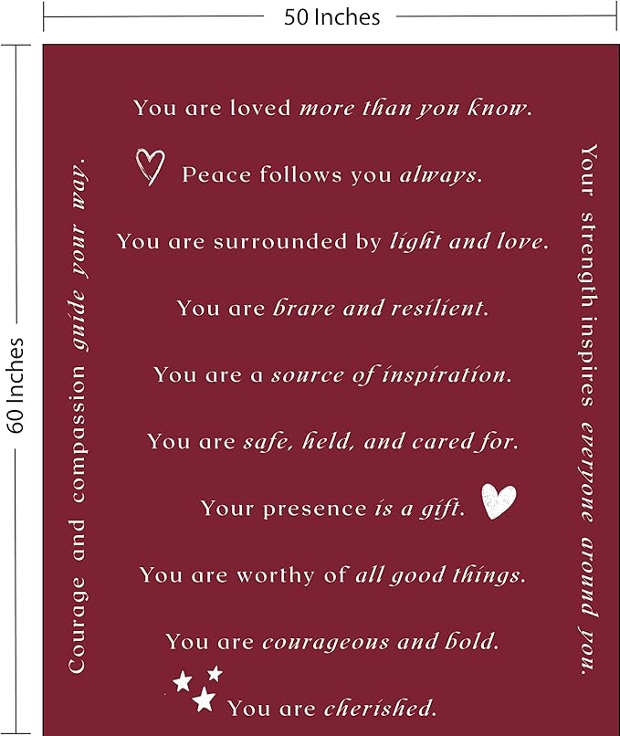 WOLF CREEK BLANKET Super Soft Gift Blanket for Women or Men - Light & Love Compassion - Get Well Soon, Positivity Courage Inspiration Healing Support & Comfort Gift for Mom Friend Sister. Cozy Fleece