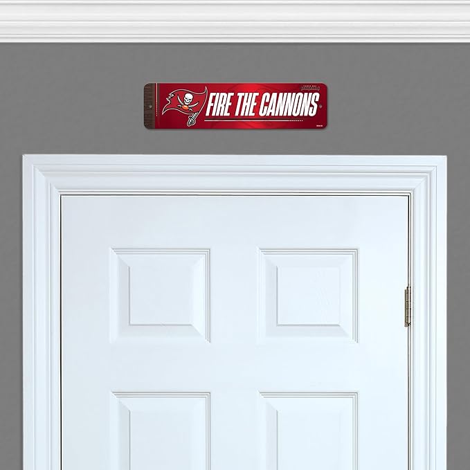 Rico Industries NFL Football Metal Street Sign 4" x 15" Home Décor - Bedroom - Office