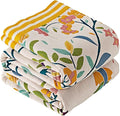 Fall Boho Throw Blanket for Couch, 100% Cotton Reversible Throw Blankets, Lightweight King Size Fall Quilts, Rustic Cotton Blankets for Couch, Sofa, King Size,90"x98"