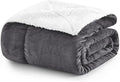 MOONLIGHT20015 Sherpa Fleece Twin Blanket - (Grey, 60X80 Inches) Warm and Fluffy Blankets for Winter - Reversible Thick and Cozy Twin Size Blankets for Bed, Camping and Travel