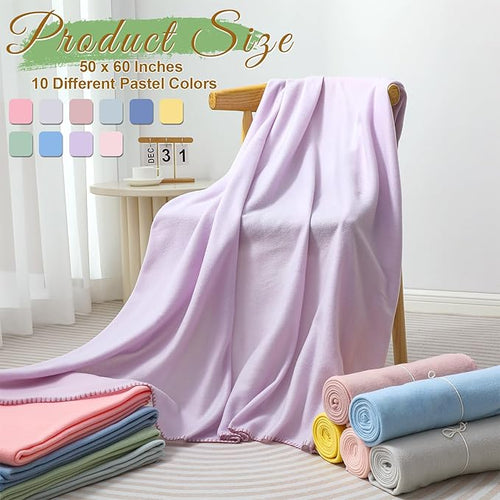 80PCS Pastel Fleece Blankets Bulk 50 X 60, Soft Lightweight Throw Blanket Kit Cozy Blankets Bulk for Bed Sofa Couch Warm Pet Fleece Blanket Set for Wedding Homeless Home Office Travel Gift for Seasons