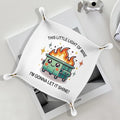 Dumpster Fire Gifts Valet Jewelry Tray for Colleague Women Men, Funny Office Gifts PU Leather Catchall Beside Caddy Nightstand Organizer Tray for Rings Watches Keys and Accessories,7.87x7.87in