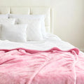 Genteele Sherpa Throw Blanket Super Soft Reversible Ultra Luxurious Plush Blanket, 90 x 90 inches, Pink/White
