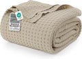 Utopia Bedding Khaki 100% Cotton Waffle Blanket 300 GSM [Twin - 90x72 Inch] Soft Lightweight Breathable Bed Blanket for All Season