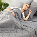 Cozy Bliss Cooling Blanket for Kids Hot Sleepers, Q-Max 0.45 Cooling Comfort, Cold Blankets for Night Sweats Sleeping, Ultra-Cool Lightweight Breathable Blanket for Travel, Glacial Grey 40"x60"