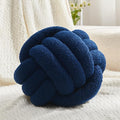 Petrella Knot Pillow Ball Round Throw Pillows Home Decor Cushion Decorative Aesthetic Throw Pillows，Lambswool Navy 11inch