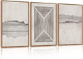 CHDITB Modern Abstract Canvas Wall Art, Neutral Framed Art Prints, Black Beige Large Wall Painting, Geometric Line Textured Minimalist Wall Decor for Living Room Bedroom Dining Room Office 24"x36"x3