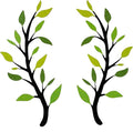 Yuzhuo 2 Pieces Metal Tree Leaf Wall Décor Branch Leaf Wall Art for Indoor Outdoor Garden Home Bedroom Living Room Decorations Iron Scroll Sculptures Above the Bed(Light Green, S)