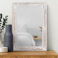 Wall Mirror with Rustic Wood Frame Rectangle Hanging Mirrors for Wall Large Decorative for Bathroom Bedroom Farmhouse Living Room Entryway 26"x18"