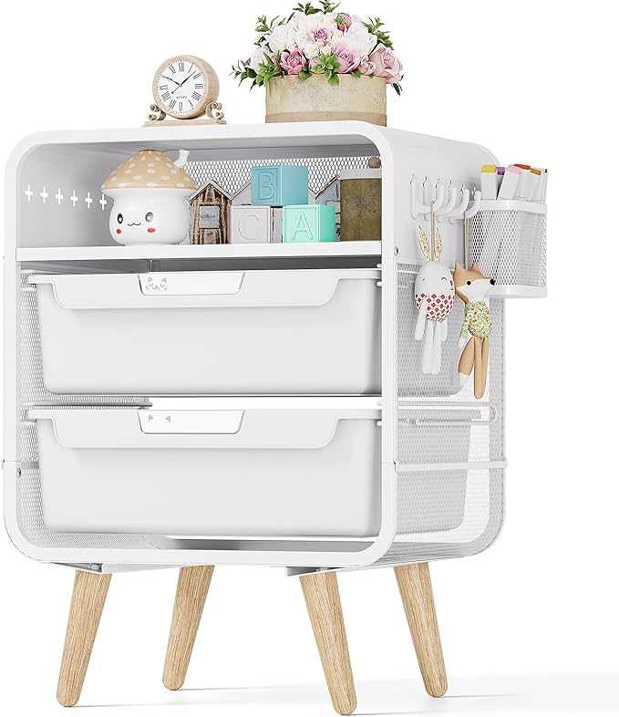Kids Nightstand,White Night Stand,White Side Table,Bedside Table,Cute End Table with Storage Drawer for Girls boy