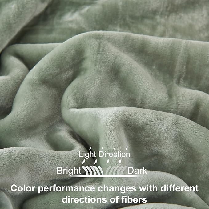 JYK Fleece Plush Blanket 4.4 LB, 1 Ply, Korean Mink Blanket King 85" x 95" - Super Soft and Warm, Lightweight and Cozy Fuzzy Solid Color Fleece Blanket for Bed, Green