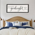flowtorely Master Bedroom Above Bed Wall Decor 40''×15'' Always Kiss Me Goodnight Sign Rustic Farmhouse Couples Over Bed Romantic Modern Large Wood Frame Wall Hanging Prints Art (Black)