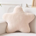 Xiashrk Star Pillow, Decorative Throw Pillows for Bed Couch, 15" Star Shaped Pillow Plush Floor Cushions Room Decor Pillow with Faux Rabbit Fur for Sofa Bedroom Living Room (Beige, 15" x 15")
