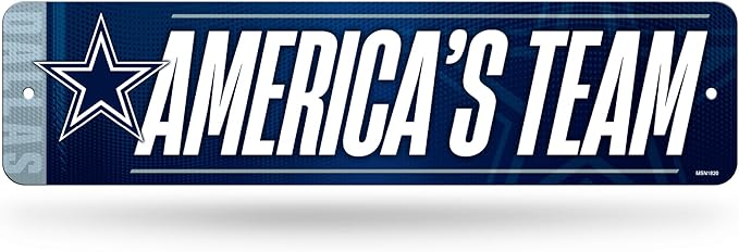 Rico Industries NFL Football Metal Street Sign 4" x 15" Home Décor - Bedroom - Office