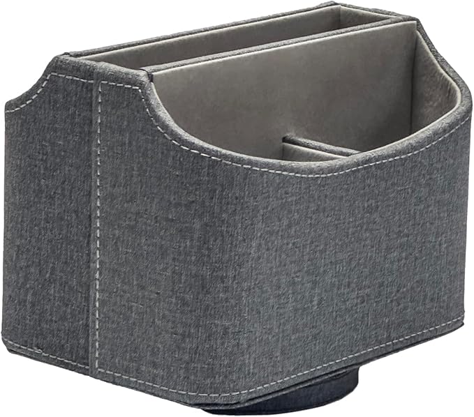 UnionBasic Rotating Desk Organizer, 360 Desk Spinning Caddy, Desktop TV Guide/Mail/Media/Remote Controller Holder Organizer, Barry Grey