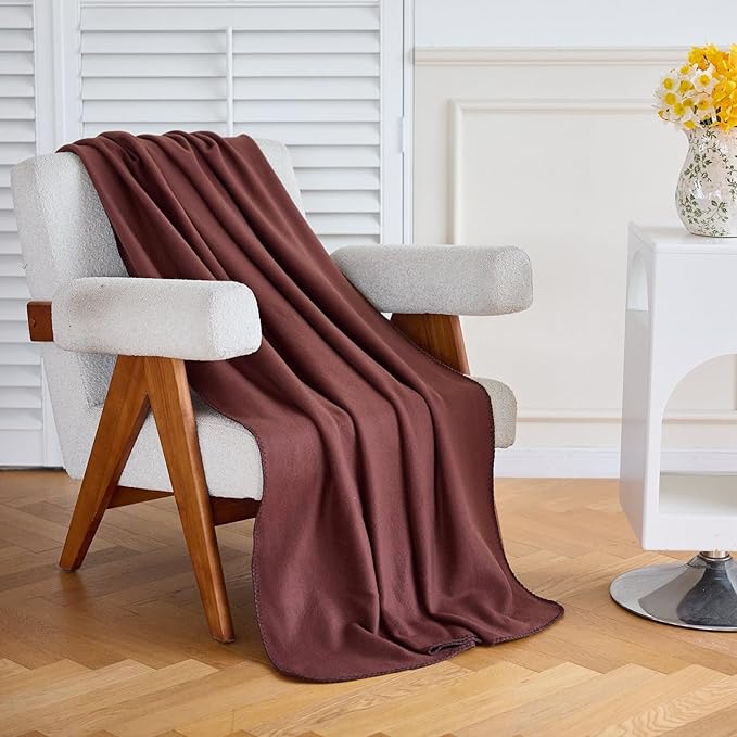 CAI TENG Fleece Blanket Blankets Bulk Pack of 6 Cozy Fleece Throw Blankets 50x60 Warm Soft Lightweight Breathable Pet-Friendly for Bed Sofa Kids Wedding Gifts Camping Luxury Chocolate Brown