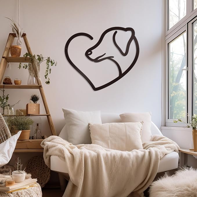 Bnesi Infinity Heart Metal Wall Art Love Signs for Home Decor Black Wall Decor Above Bed Wall Decor Minimalist Wall Art for Living Room Bedroom Bathroom Kitchen (Style C)