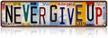 Vintage Never Give Up Metal Tin Signs Street Signs Man Cave Bar Cafe Home Wall Decor 16 x 4 Inches
