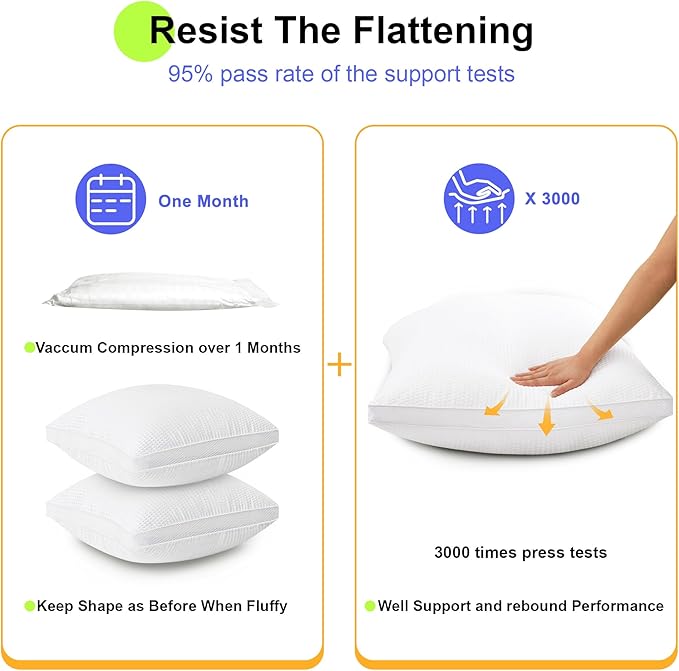 20x20 Premium Down Alternative Pillow Inserts, Set of 2 – Ultra-Plush Throw Pillows with 100% Cotton Cover for Sofa, Couch & Bed – Luxury Machine Washable Cushions