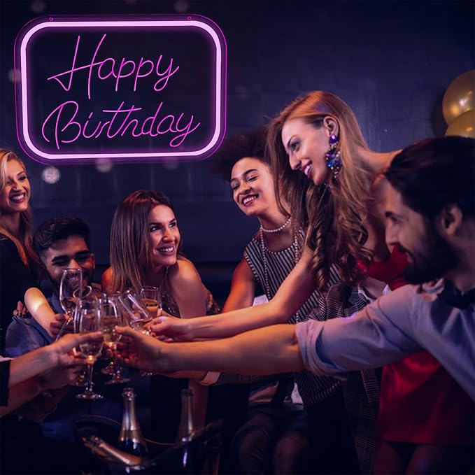 Happy Birthday Neon Signs for Wall Decor，Led Neon Light for Bedroom，Christmas Birthday Party Gift
