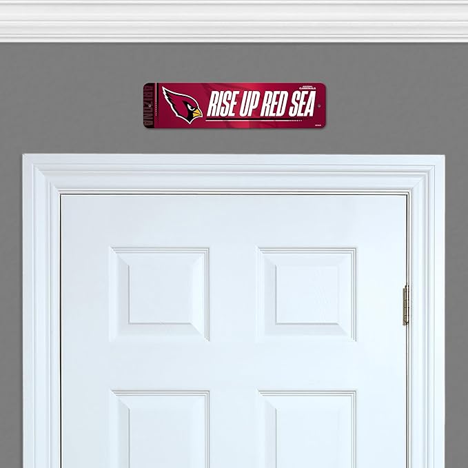 Rico Industries NFL Football Metal Street Sign 4" x 15" Home Décor - Bedroom - Office