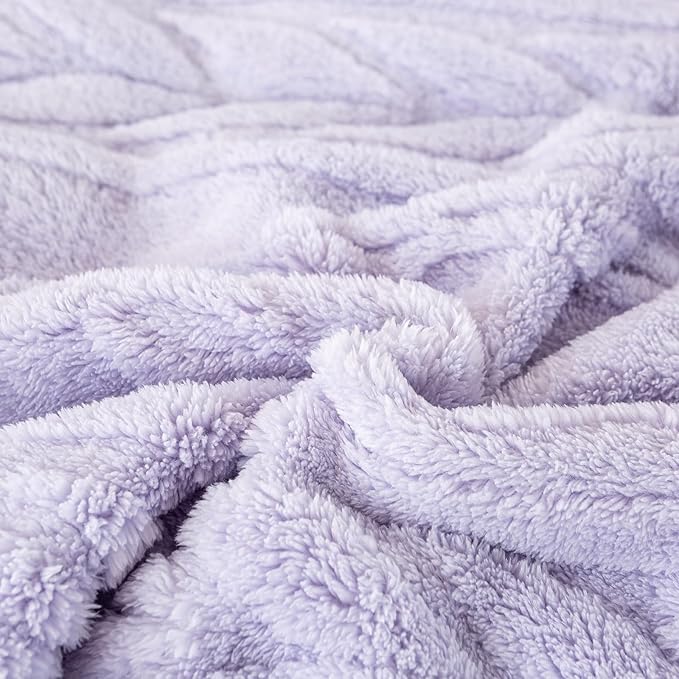 YUSOKI Queen Size Blanket Single Layer,Weight(4.4lb),370GMS-3D Stylish Design for Gift Home Decor (Lavender Fog,90"x90")