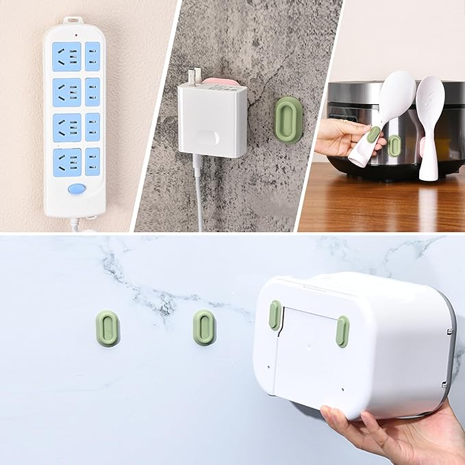 Magnetic Remote Control Holder Wall Mount - 6 Pcs No Drill Self-Adhesive Organizer for Air Conditioner & TV Remotes, Storage Caddy for Televisions Backside - White&Black&Pink&Green