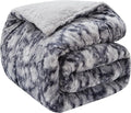 CHOSHOME Sherpa Fleece Throw Blanket- Thick and Warm Blanket for Winter, Soft Fuzzy Plush King Size Comforter for Bed - (90" x 108", Tie Dye Grey)