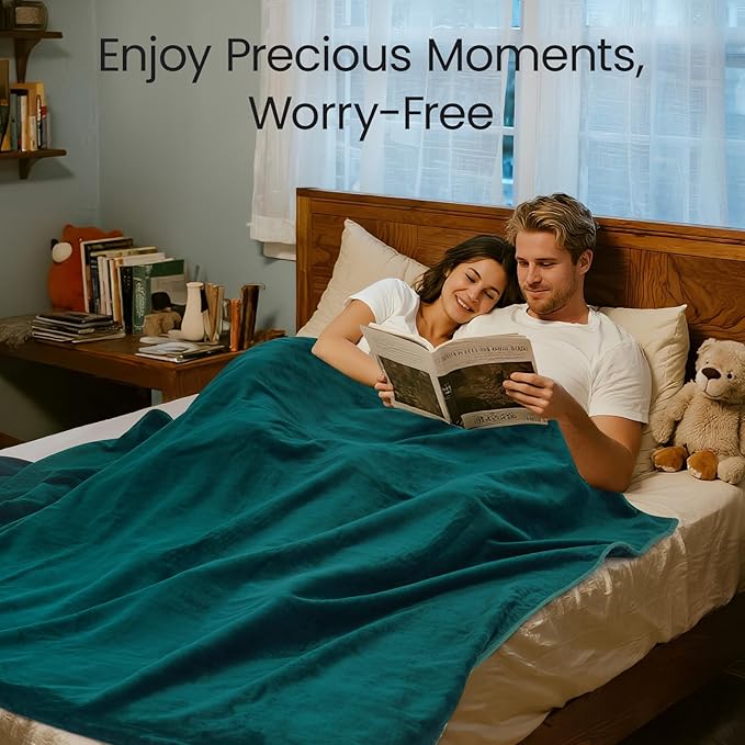 LOOBANI Waterproof Blanket for Bed Couch: Soft Coral Fleece Twin Bed Blankets Waterproof 60" x 80", Reversible Leakproof Throw Blanket, Stain-Resistant Furniture Protector, Pet-Friendly, Green