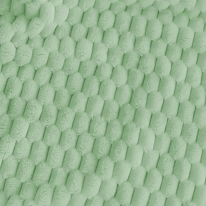Super Soft Fleece King Size Blanket 90x90 Inches for Bed, Premium Silky with 3D Imitation Turtle Shell Jacquard Decorative Blankets, Lightweight and Cozy for Living Room.Sage Green