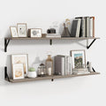 Axeman 40 Inch Floating Shelves | 8 Inch Deep Grey Wall Shelves Set of 2 | 39.4" W x 8" D Rustic Grey Wood Shelves for Bathroom Kitchen Living Room