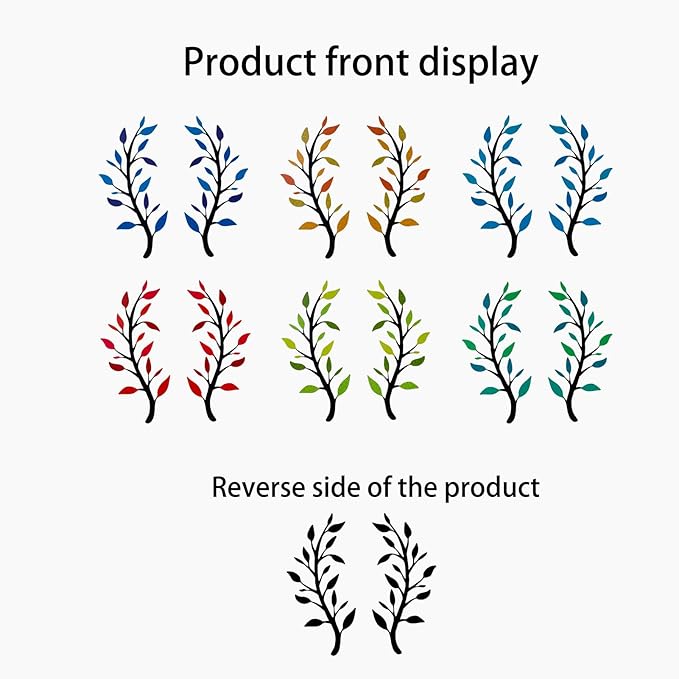 Yuzhuo 2 Pieces Metal Tree Leaf Wall Décor Branch Leaf Wall Art for Indoor Outdoor Garden Home Bedroom Living Room Decorations Iron Scroll Sculptures Above the Bed(Light Green, S)
