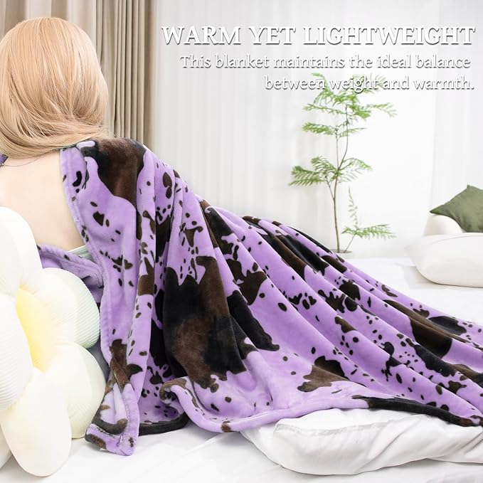 Twin Blanket for Bed - Purple Fleece Blanket Large Soft Fuzzy Throw Home Decor for Couch Bed Travel Camping 60"x80"
