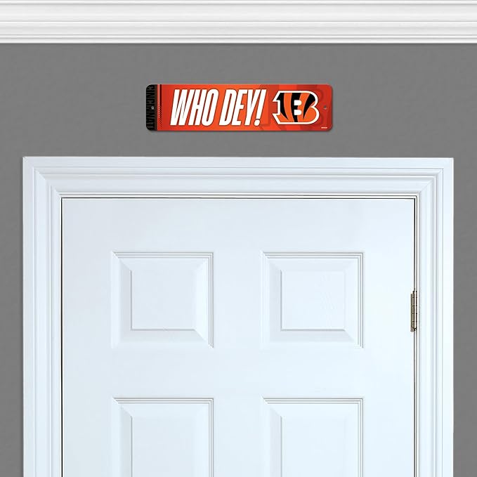 Rico Industries NFL Football Metal Street Sign 4" x 15" Home Décor - Bedroom - Office