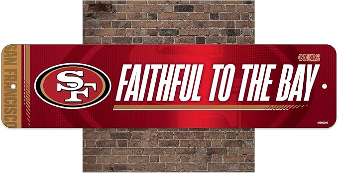 Rico Industries NFL Football Metal Street Sign 4" x 15" Home Décor - Bedroom - Office