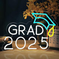 Congrats Grad Neon Sign with Cap, Graduation Decoration Class Of 2025, Congratulations LED Light Up Sign for Backdrop, Dimmable USB Powered with Switch, Graduation Season Party Backdrop Decor Gifts