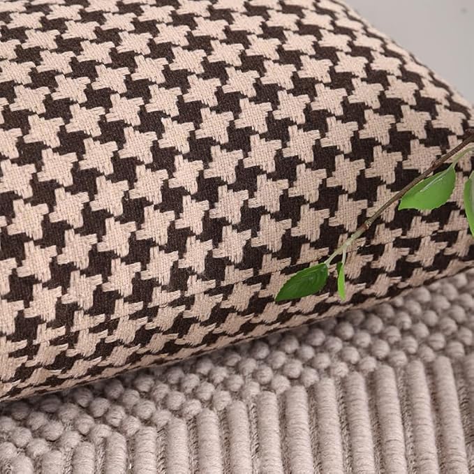 The Perfect Combination of AMAROTI Coffee Color and Gray, Exquisite Windmill Texture Pattern, 18X18 inch Farmhouse Living Room Sofa More Upscale Enjoy Jacquard Craft and Velvet Texture Fabric