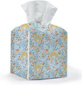 Tissue Box Cover, Tissue Box Holder, Square with Belt Bottom, PU Leather Decorative Organizer for Desk, Tabletop, Countertop Bathroom, Toilet Car, Bedside, Dresser Kitchen, Squirrel Flower Tree Decor