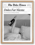iHery Dolce Far Niente Framed Trendy NewsPaper Wall Art, Natural OAK Wood 12x16in Canvas Wall Art Bedroom,The Sweetness of Doing Nothing Print,La Dolce Vita Home Decor For Living Room Dorm 1Pack
